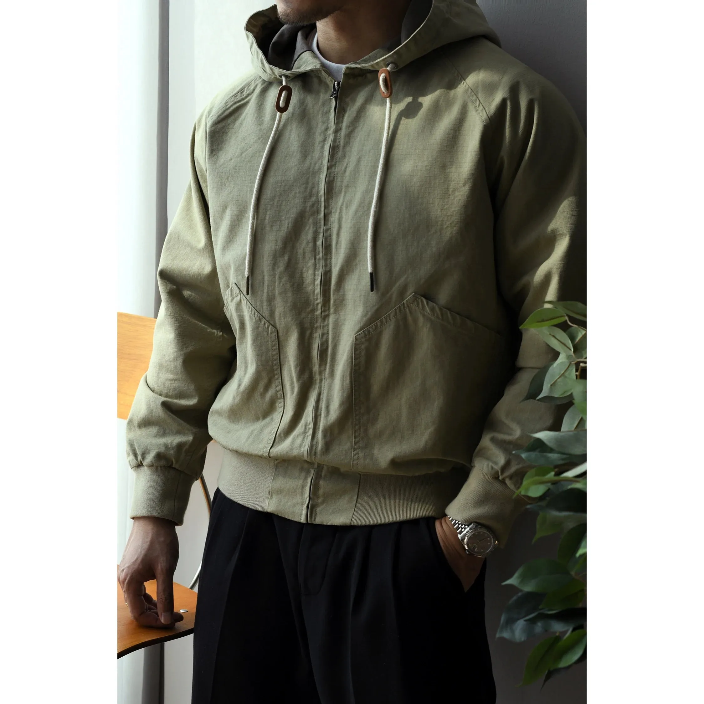 Men's Hooded Sweatshirt Loose Sports Biker Casual Jacket