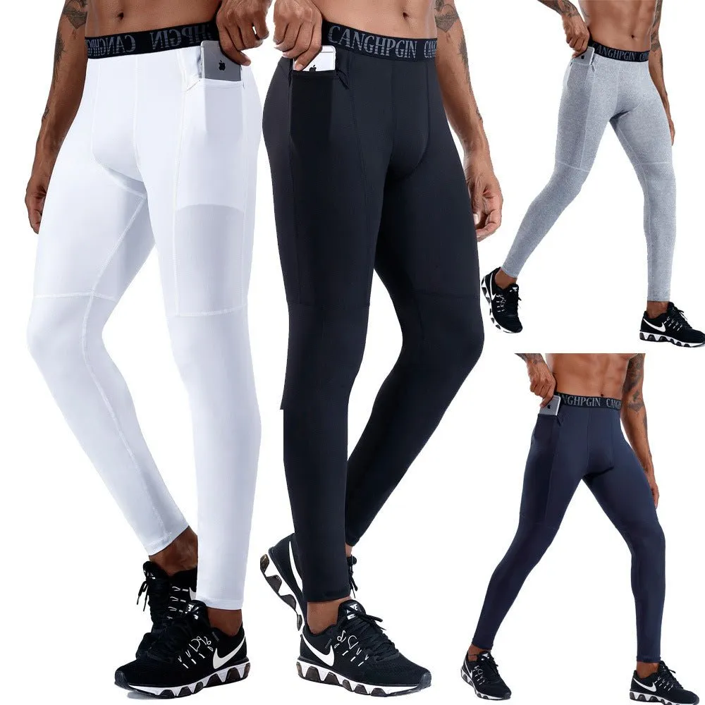 Men's Quick-Drying High Waist Sports Running Leggings