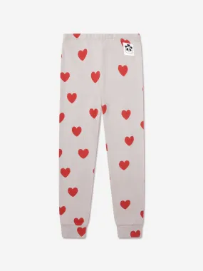 Mini Rodini Girls Hearts Leggings in White