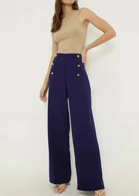 NAVY BLUE HIGH WAIST PANTS