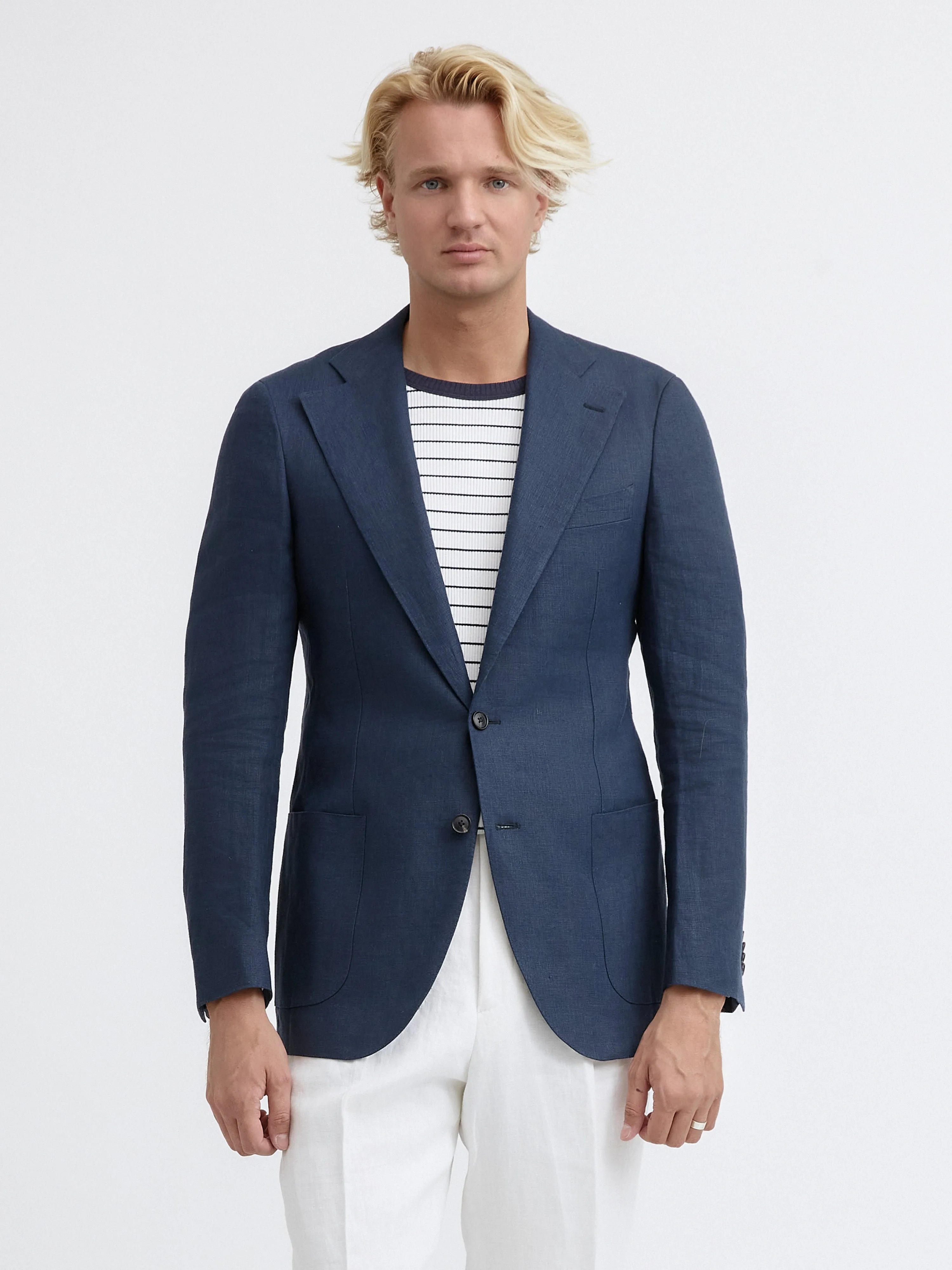 Navy Blue Linen Jacket (SB)