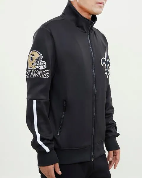 NFL NEW ORLEANS SAINTS CLASSIC MEN'S TRACK JACKET (BLACK)