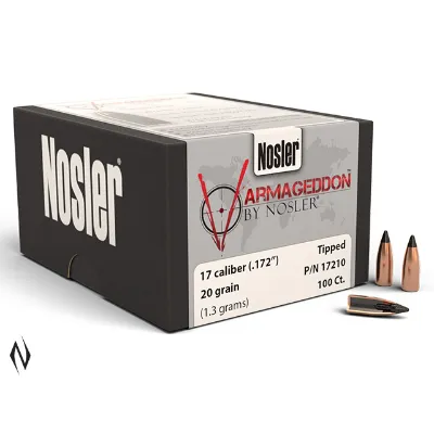 Nosler Varmagedon 17 Cal 20gr FB Tipped Projectiles - 100pk