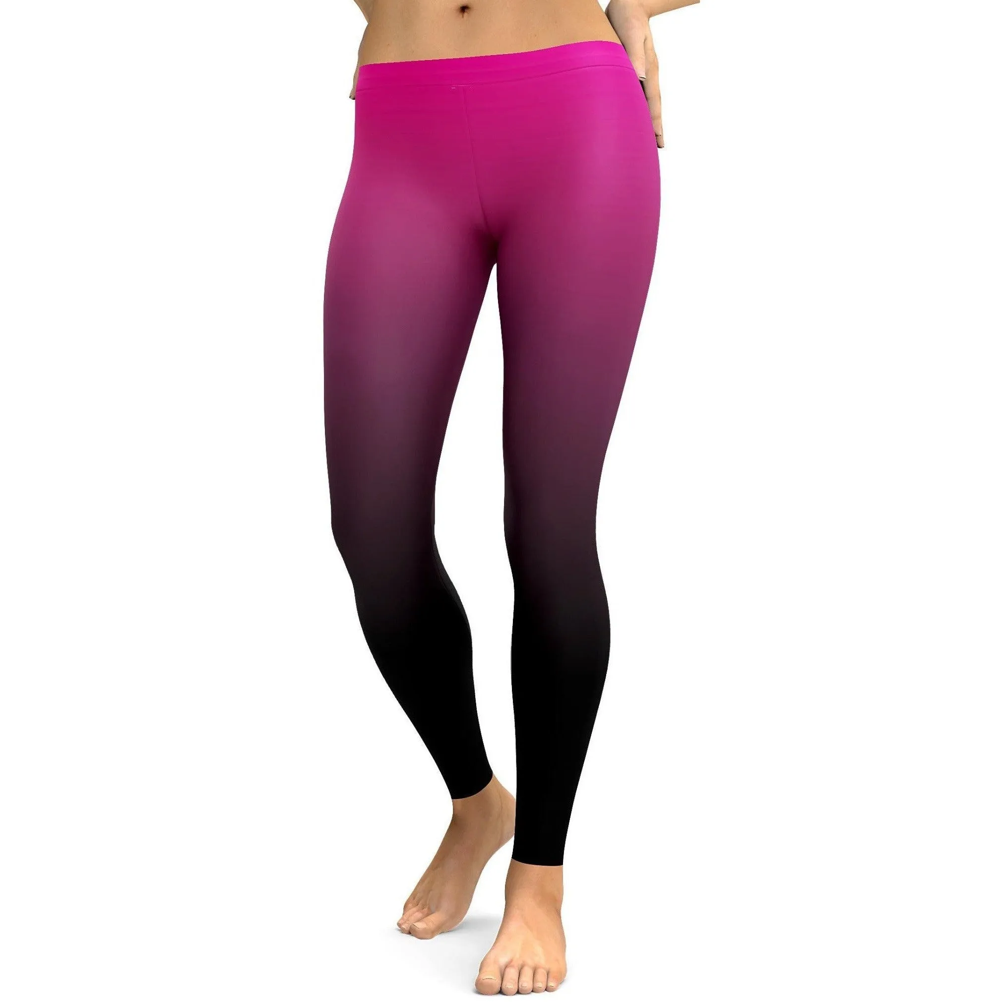 Ombre Pink to Black Leggings