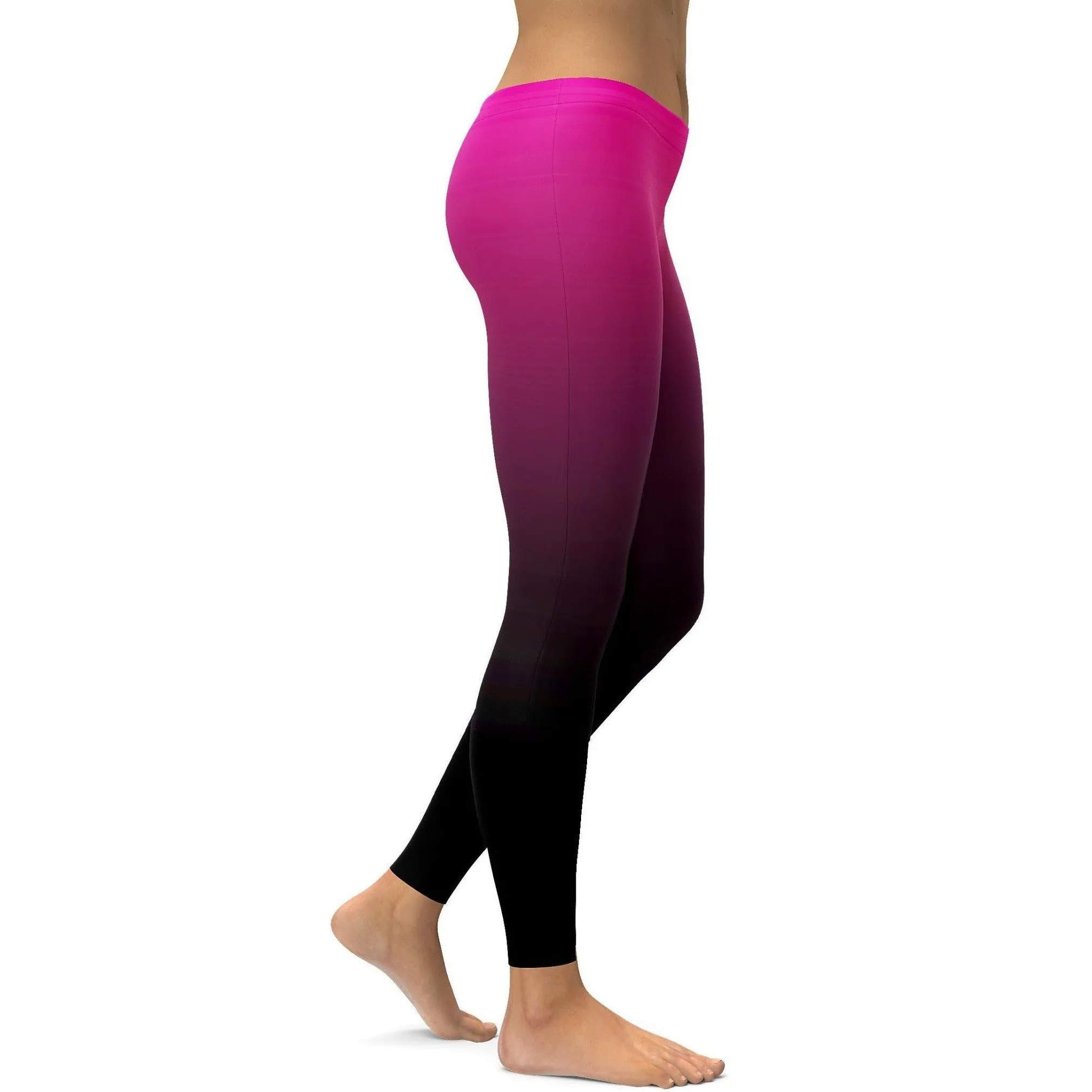 Ombre Pink to Black Leggings