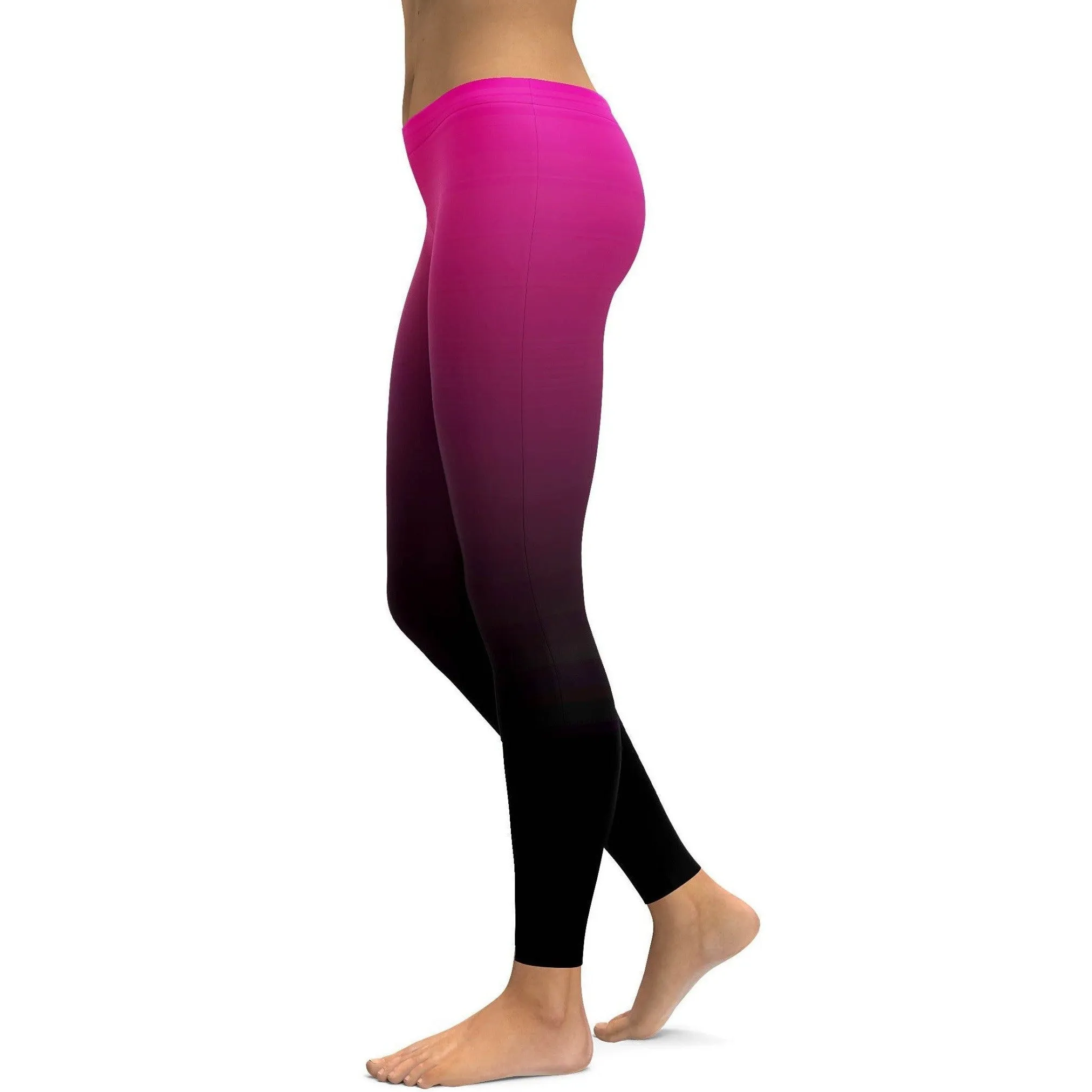 Ombre Pink to Black Leggings