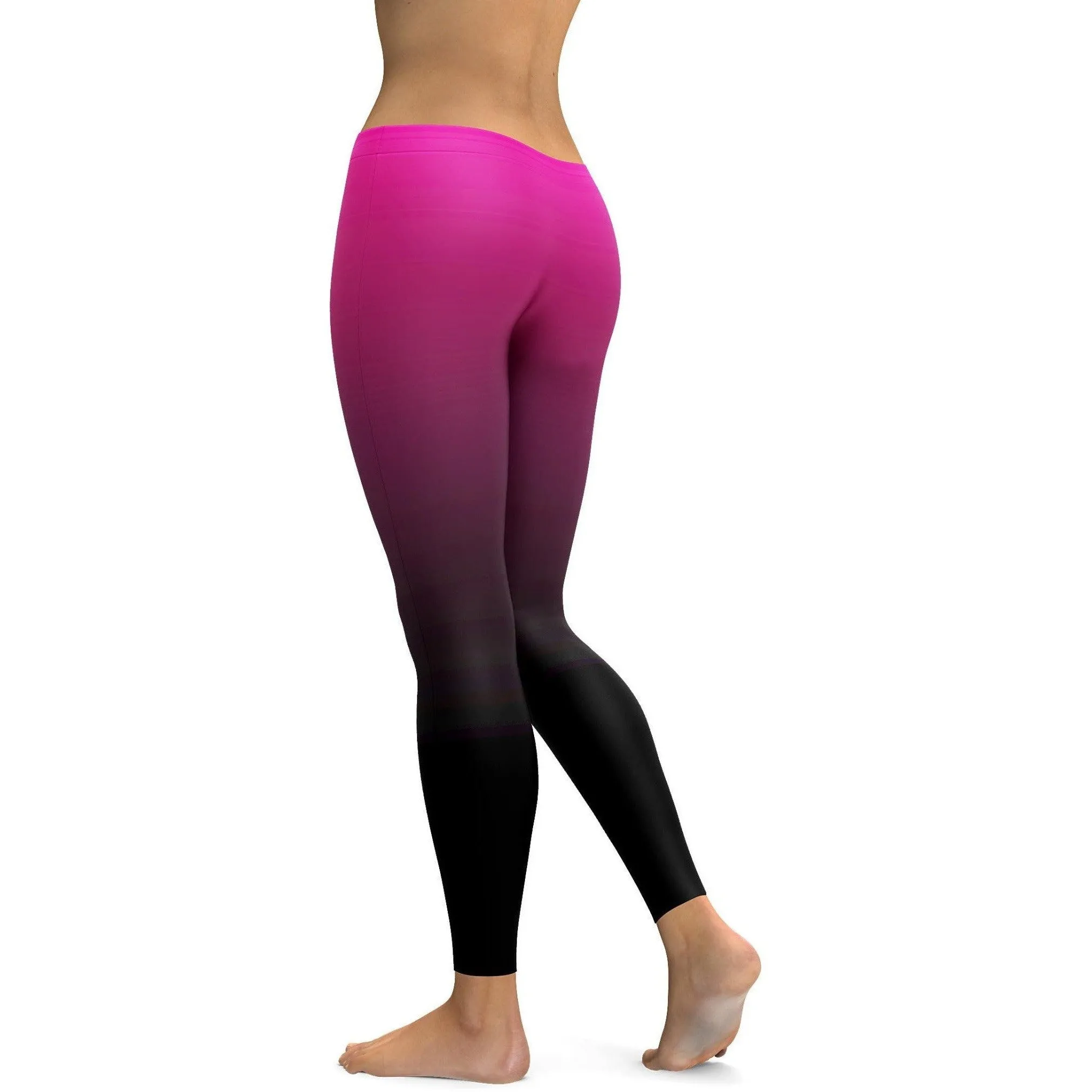 Ombre Pink to Black Leggings