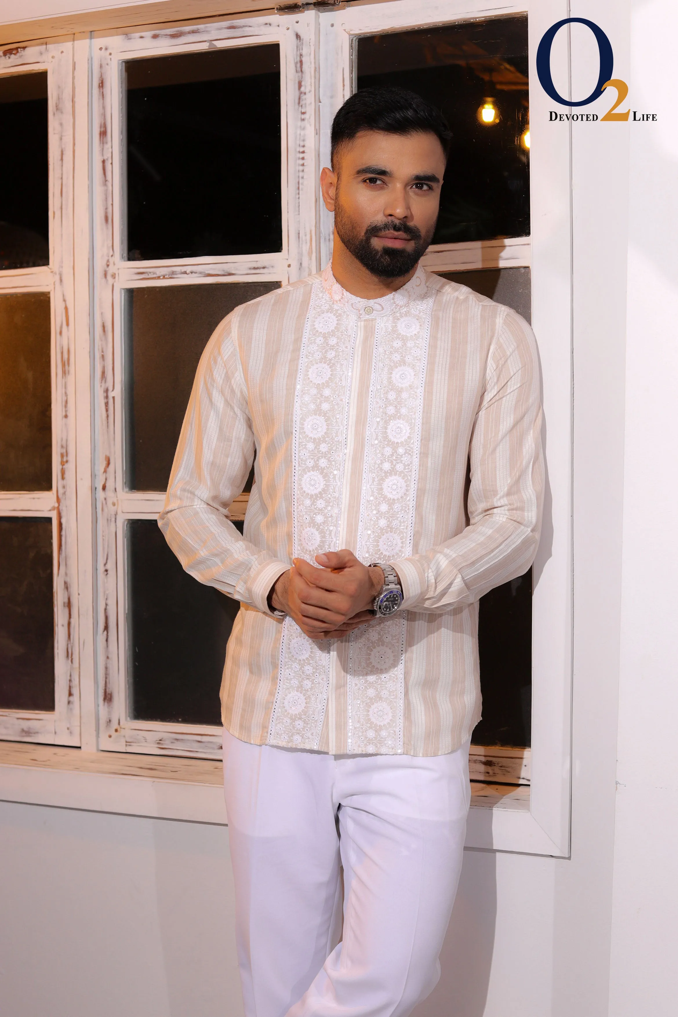 Onesimus white coat barong shirt