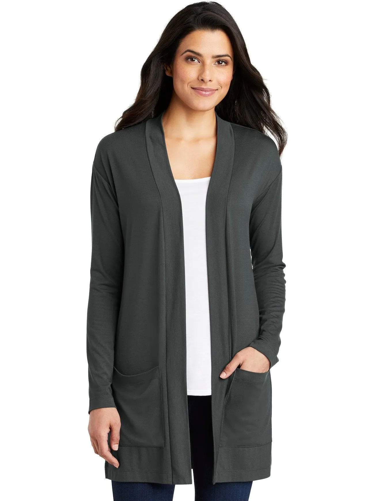 OUTLET-Port Authority Ladies Concept Long Pocket Cardigan