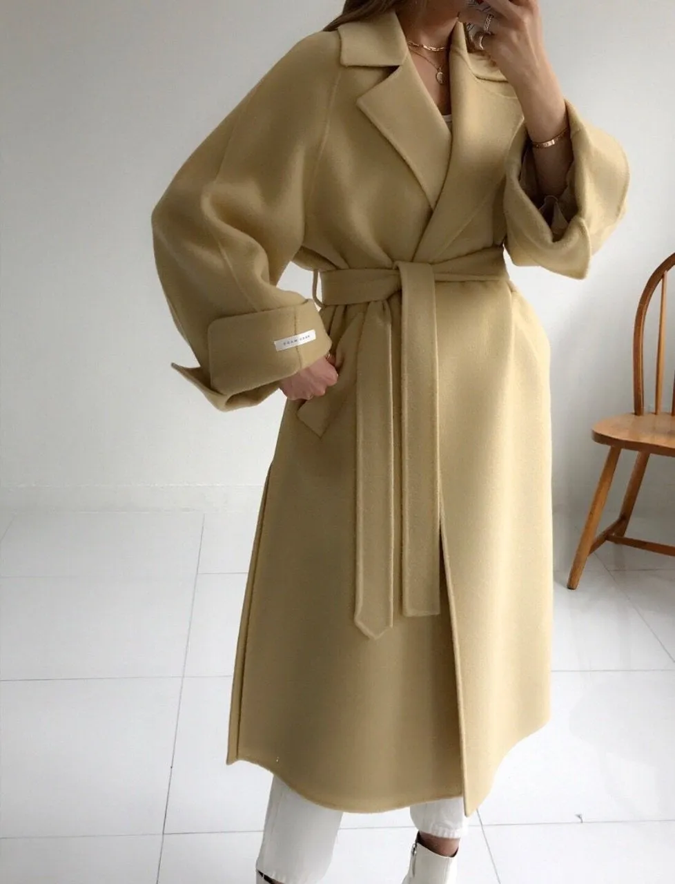 Oversized Wool Handmade Long Coat (3 Colors)