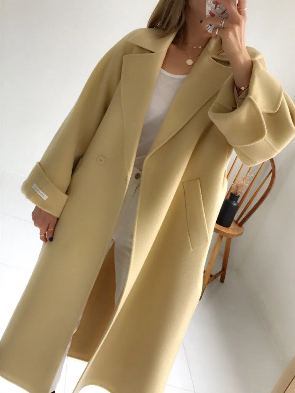 Oversized Wool Handmade Long Coat (3 Colors)