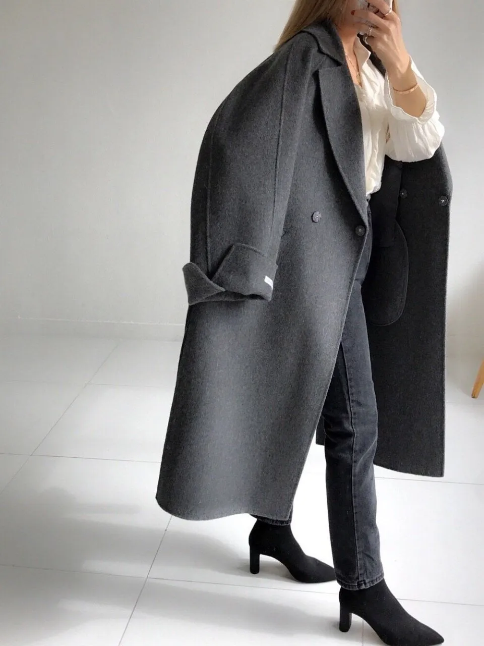 Oversized Wool Handmade Long Coat (3 Colors)