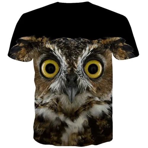 Owl T shirts Men Animal Tshirt Printed Funny Shirt Print Halloween Tshirt Anime Street T-shirts Graphic Short Sleeve T shirts