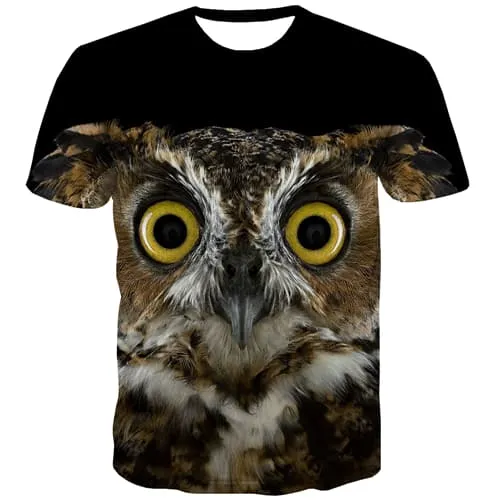 Owl T shirts Men Animal Tshirt Printed Funny Shirt Print Halloween Tshirt Anime Street T-shirts Graphic Short Sleeve T shirts