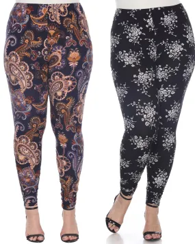 Pack of 2 Printed Leggings | PACK 261 - Purple