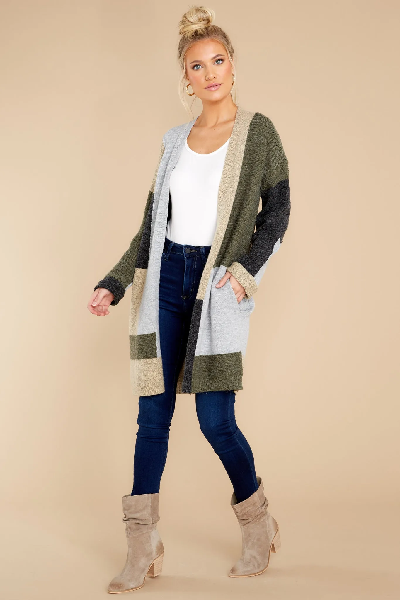 Penthouse Sweet Olive Multi Cardigan