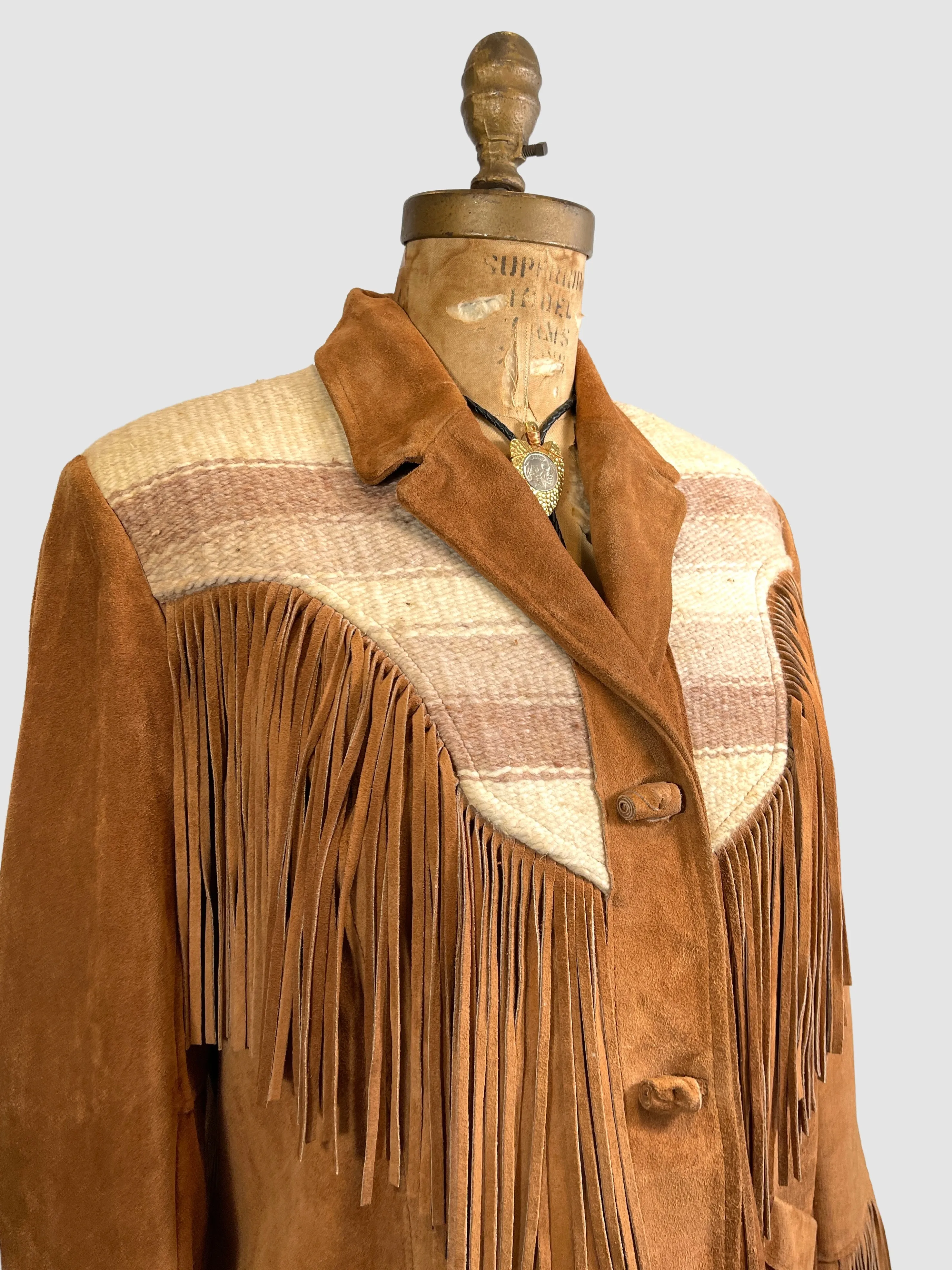 PIONEER WEAR 70s Suede Fringe Jacket • Med Large