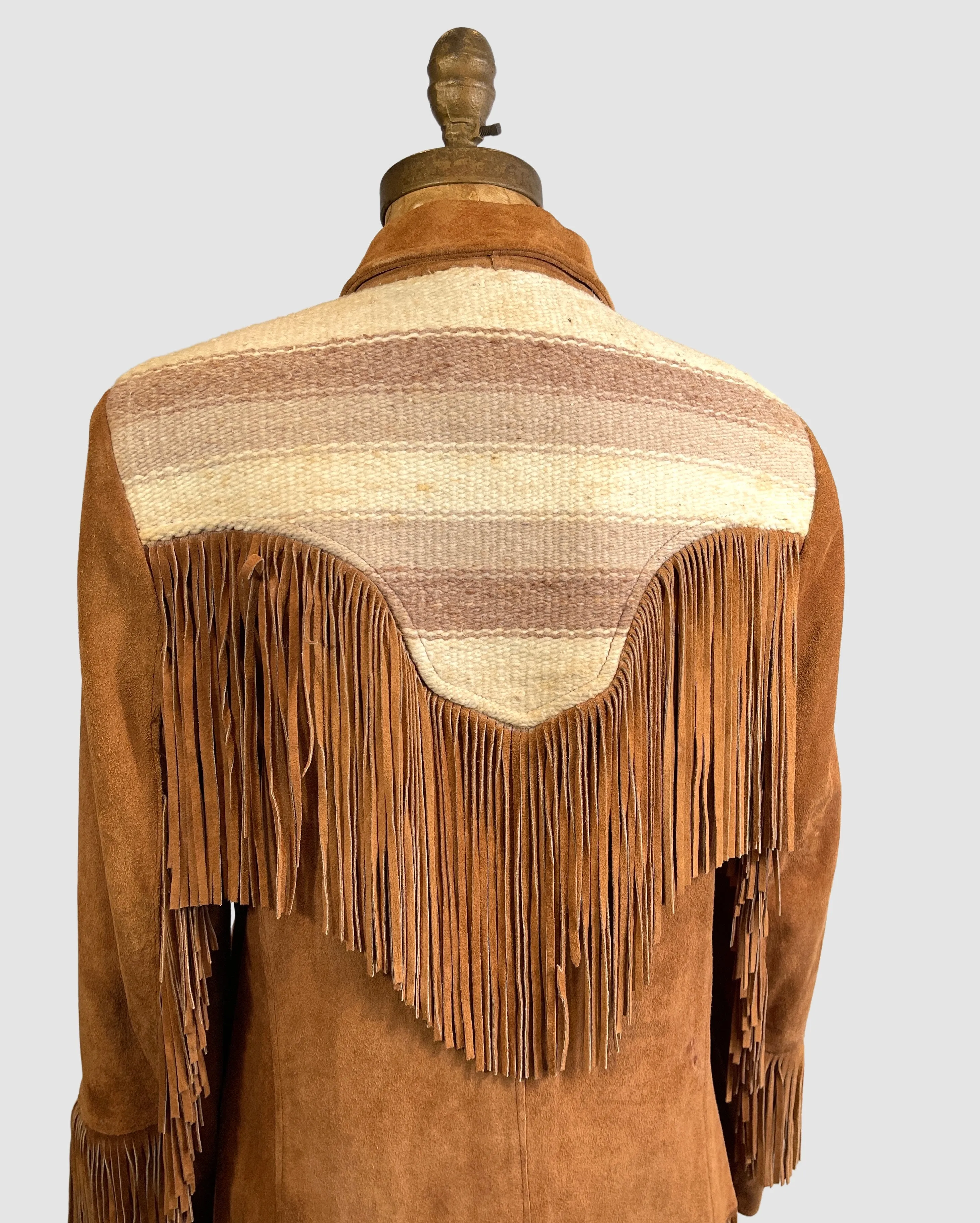 PIONEER WEAR 70s Suede Fringe Jacket • Med Large