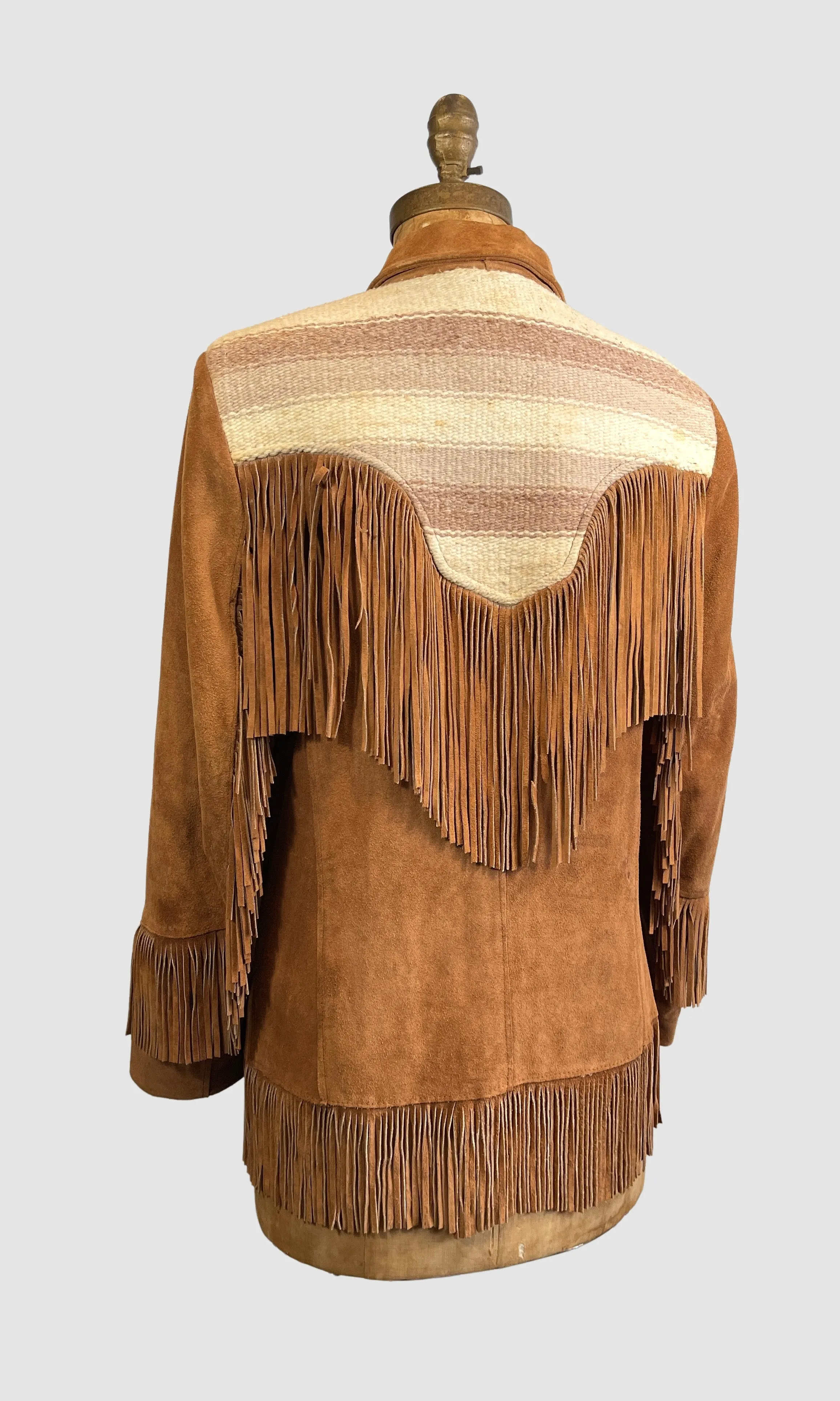 PIONEER WEAR 70s Suede Fringe Jacket • Med Large