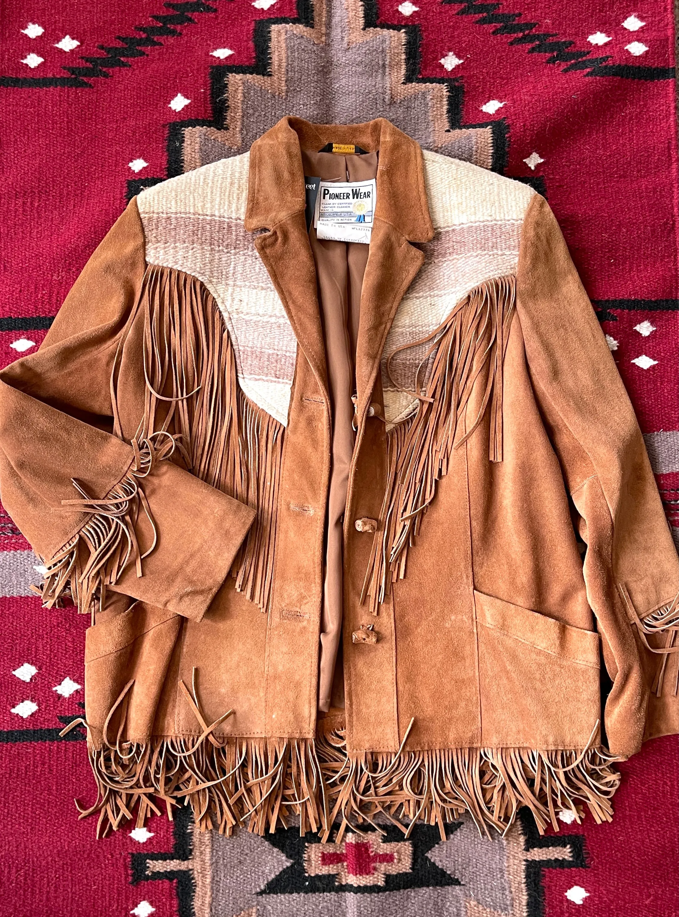 PIONEER WEAR 70s Suede Fringe Jacket • Med Large