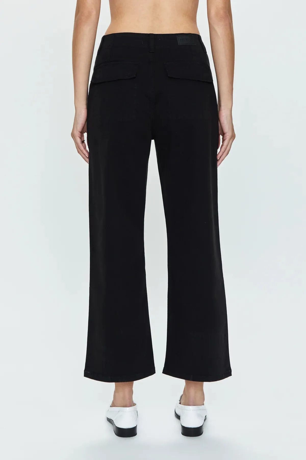 Pistola Sophia Wide Leg Utility Ankle Pants: Black