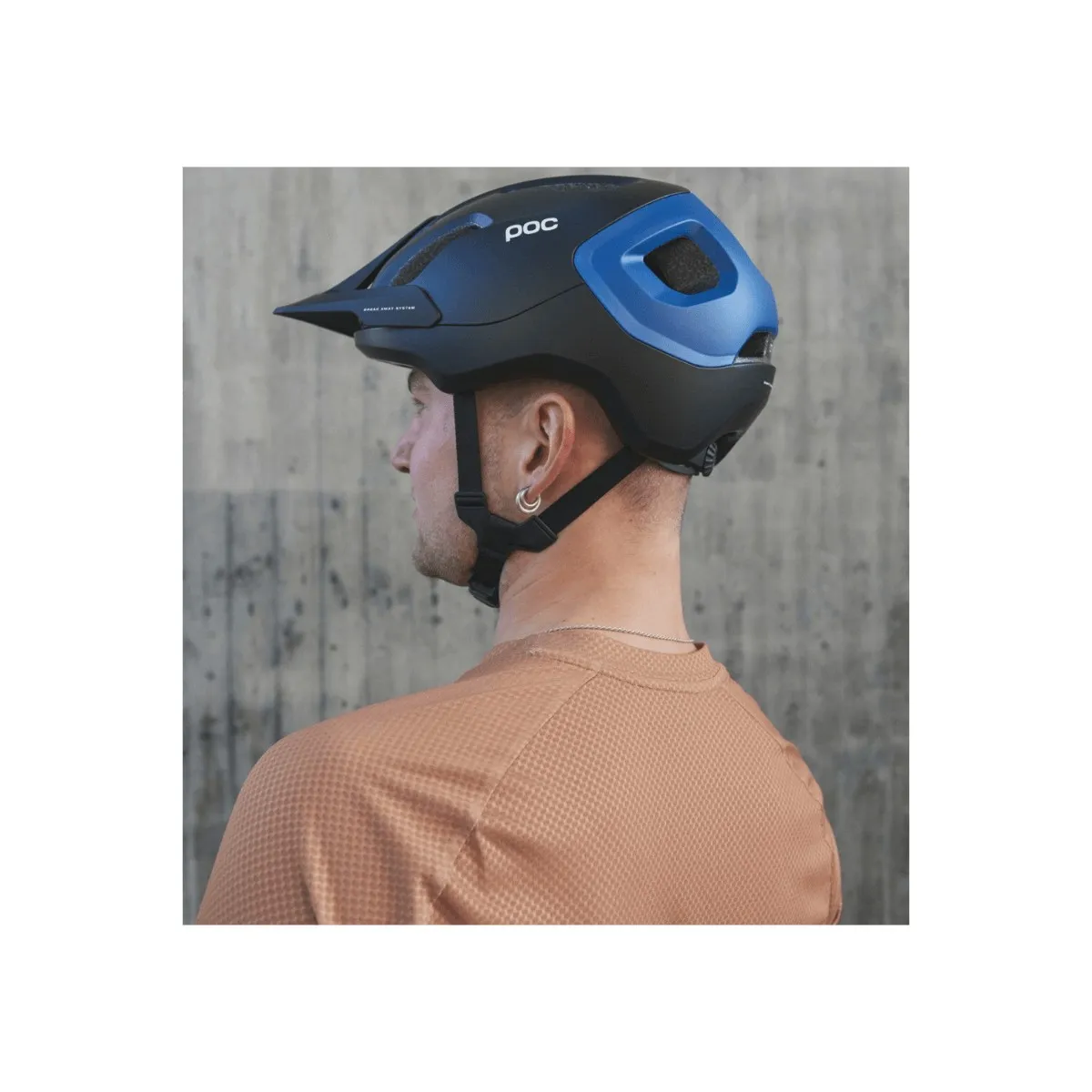 POC Axion Helmet Black Electric Blue Metallic Matte