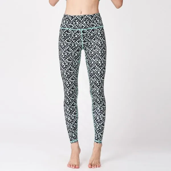 Printed Geometric Digital High Waist Yoga Pants