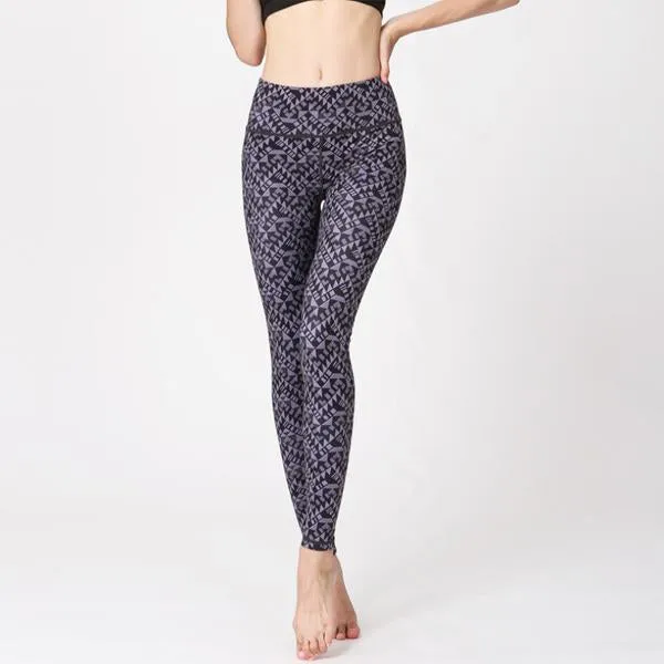 Printed Geometric Digital High Waist Yoga Pants