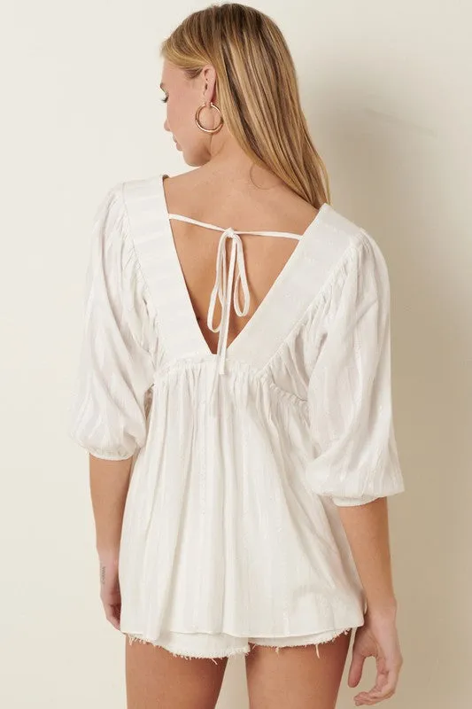 PUFF SLEEVE BABYDOLL TOP