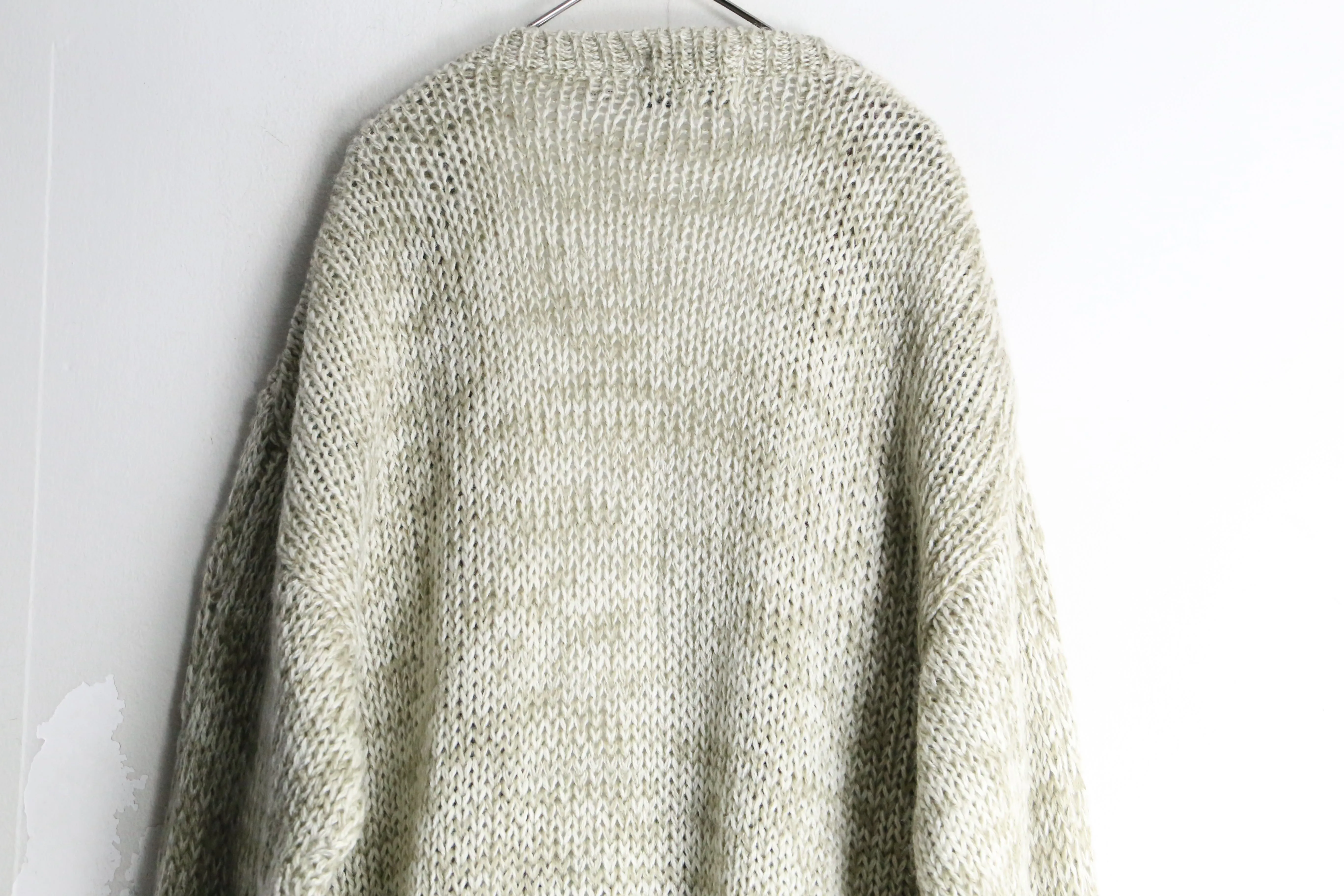 "Sears" total pattern wool 3D knit loose cardigan