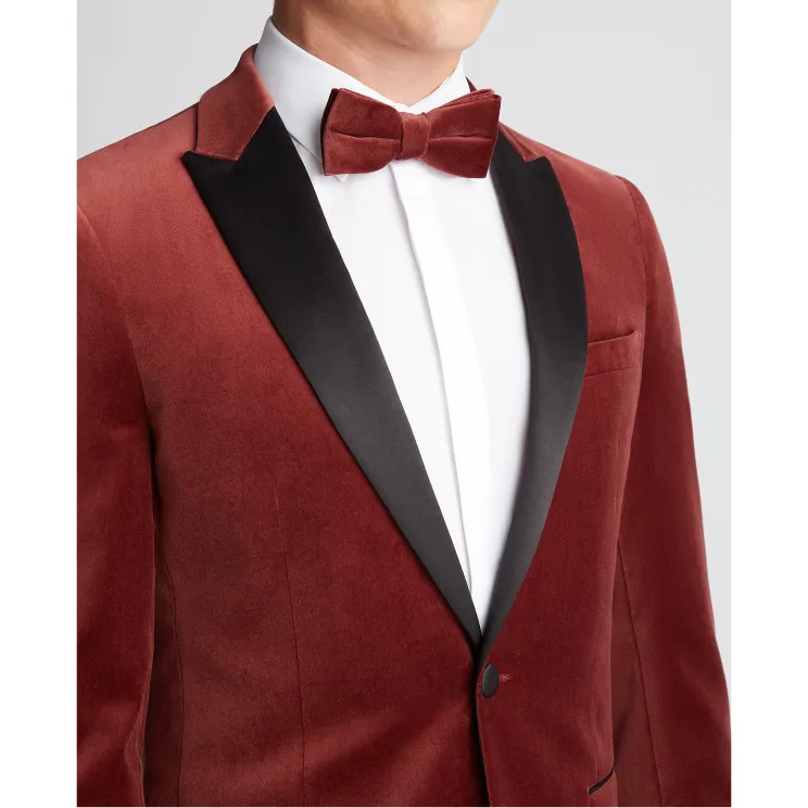 Remus Uomo Monti Velvet Slim Fit Jacket Red 11850