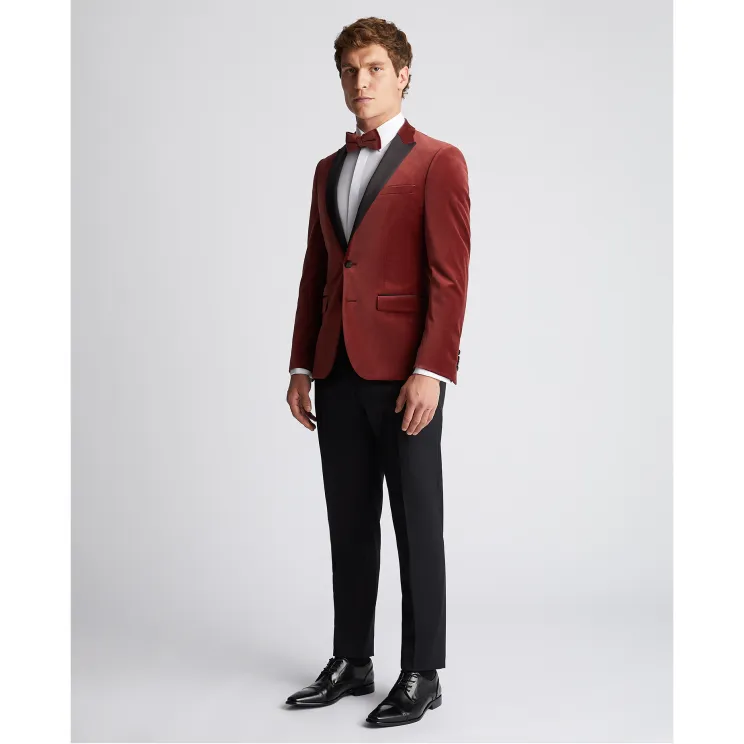 Remus Uomo Monti Velvet Slim Fit Jacket Red 11850