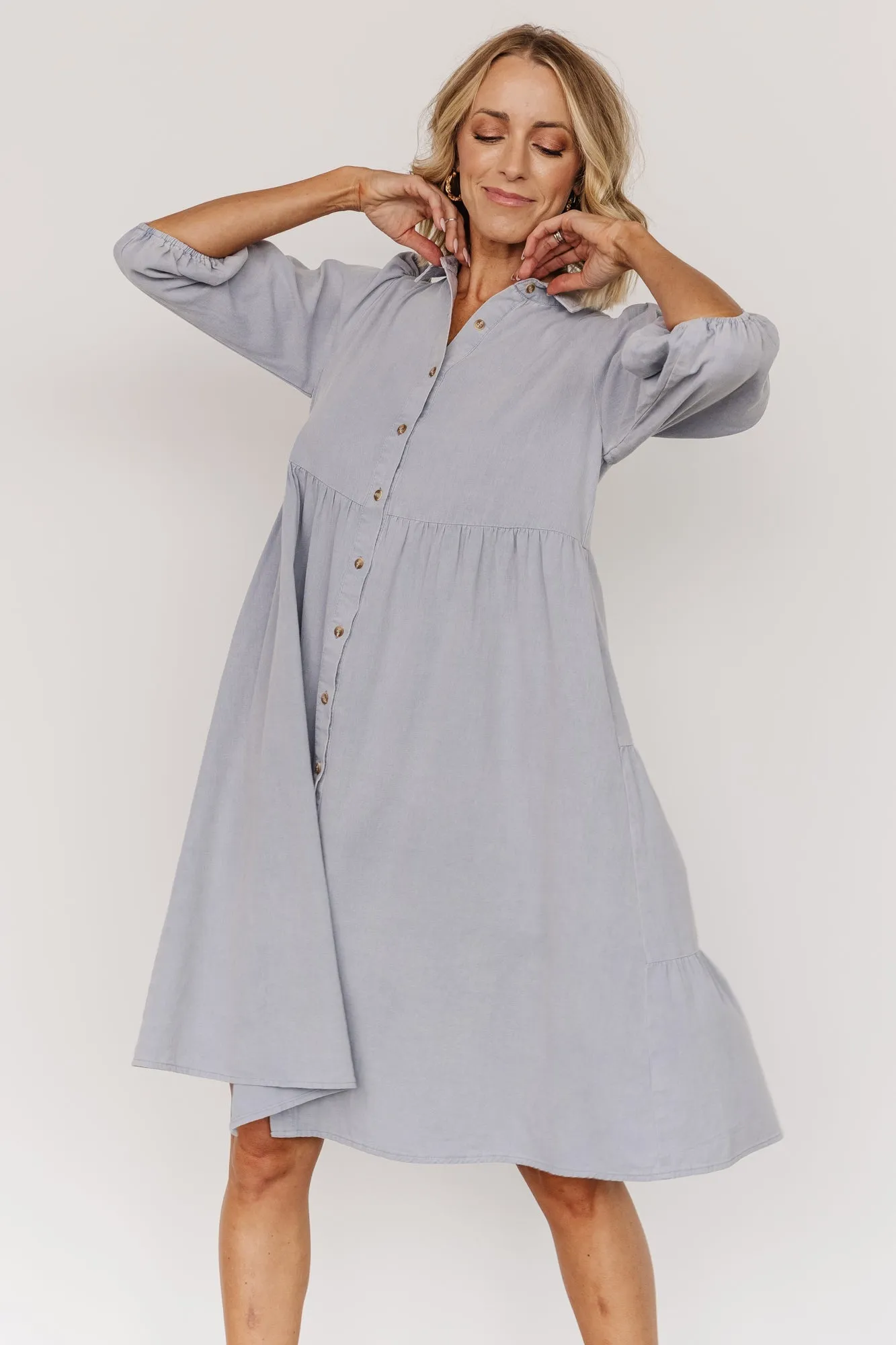 Sari Babydoll Dress | Light Denim