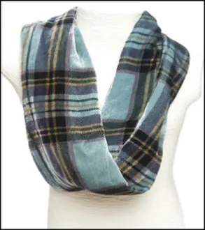 Silk Velvet Tartan Infinity Scarf