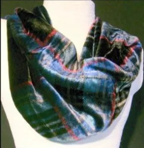 Silk Velvet Tartan Infinity Scarf