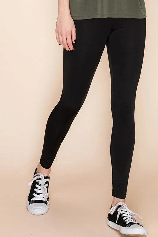 Solid Color 3” Yoga Waist Basic Leggings