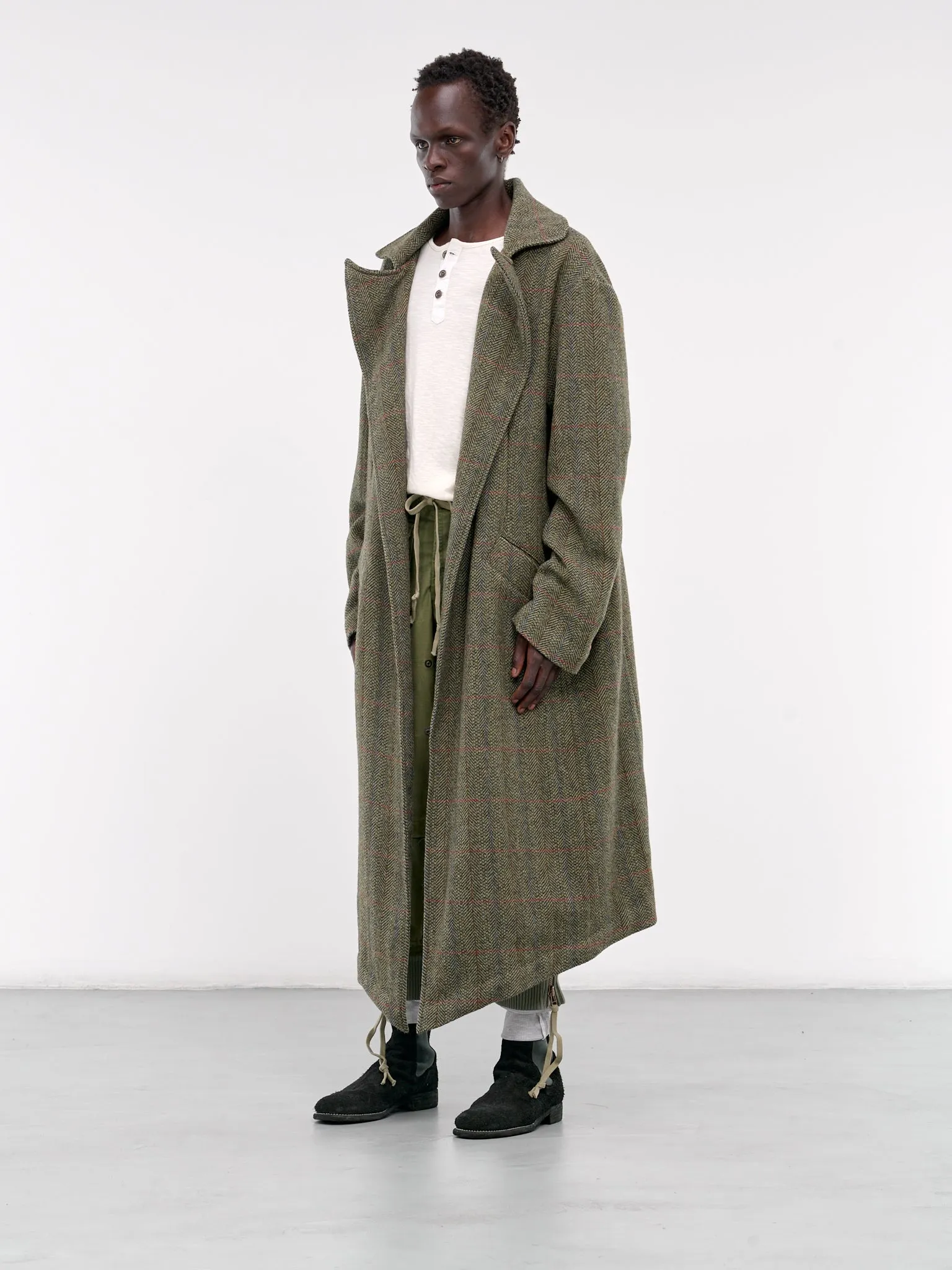 Spine Button Coat (JM030-OLIVE)