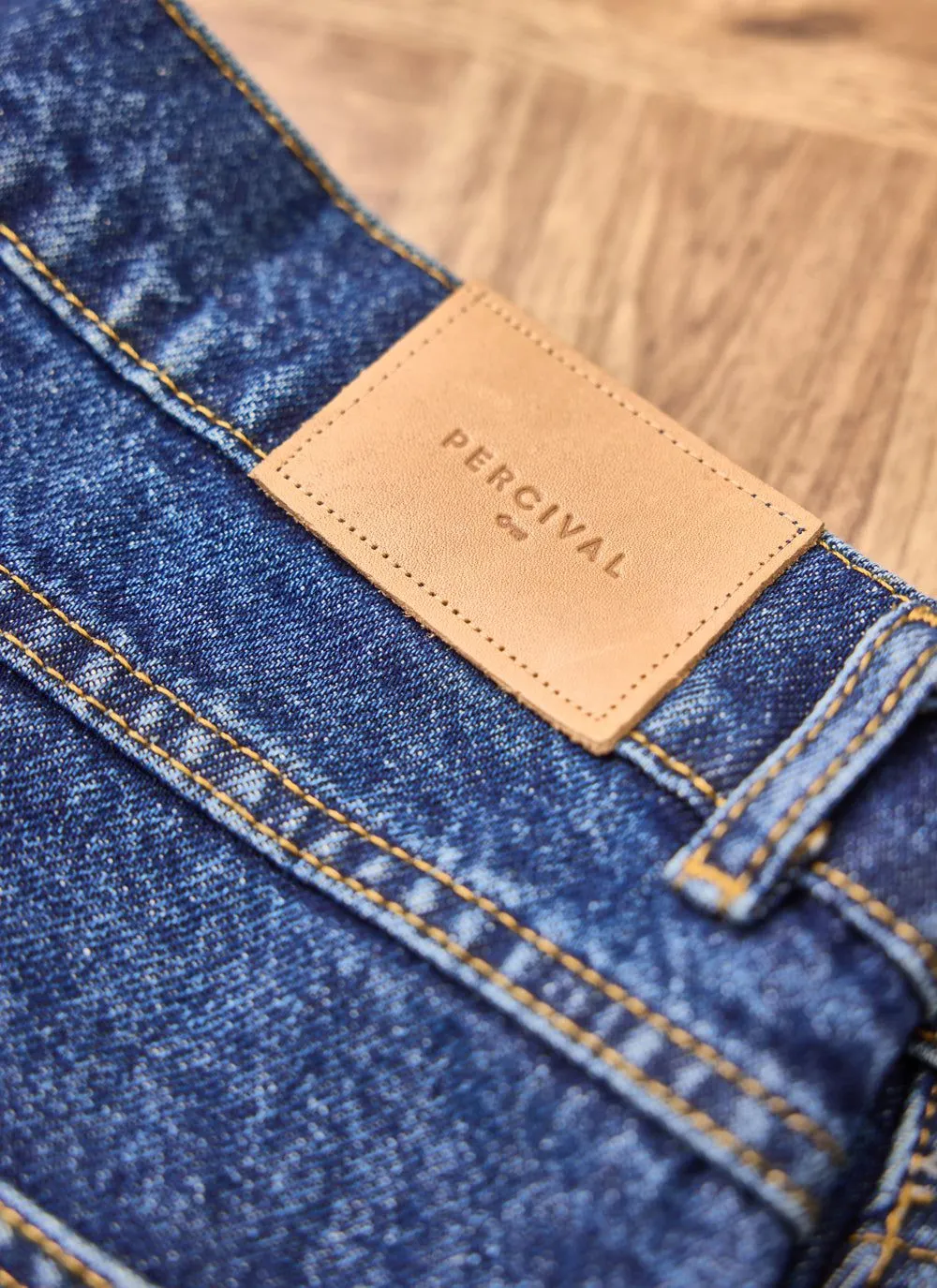 Straight Leg Denim Jeans | Cotton | Mid Wash Blue