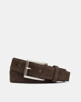 Suede Belt in Chocolate