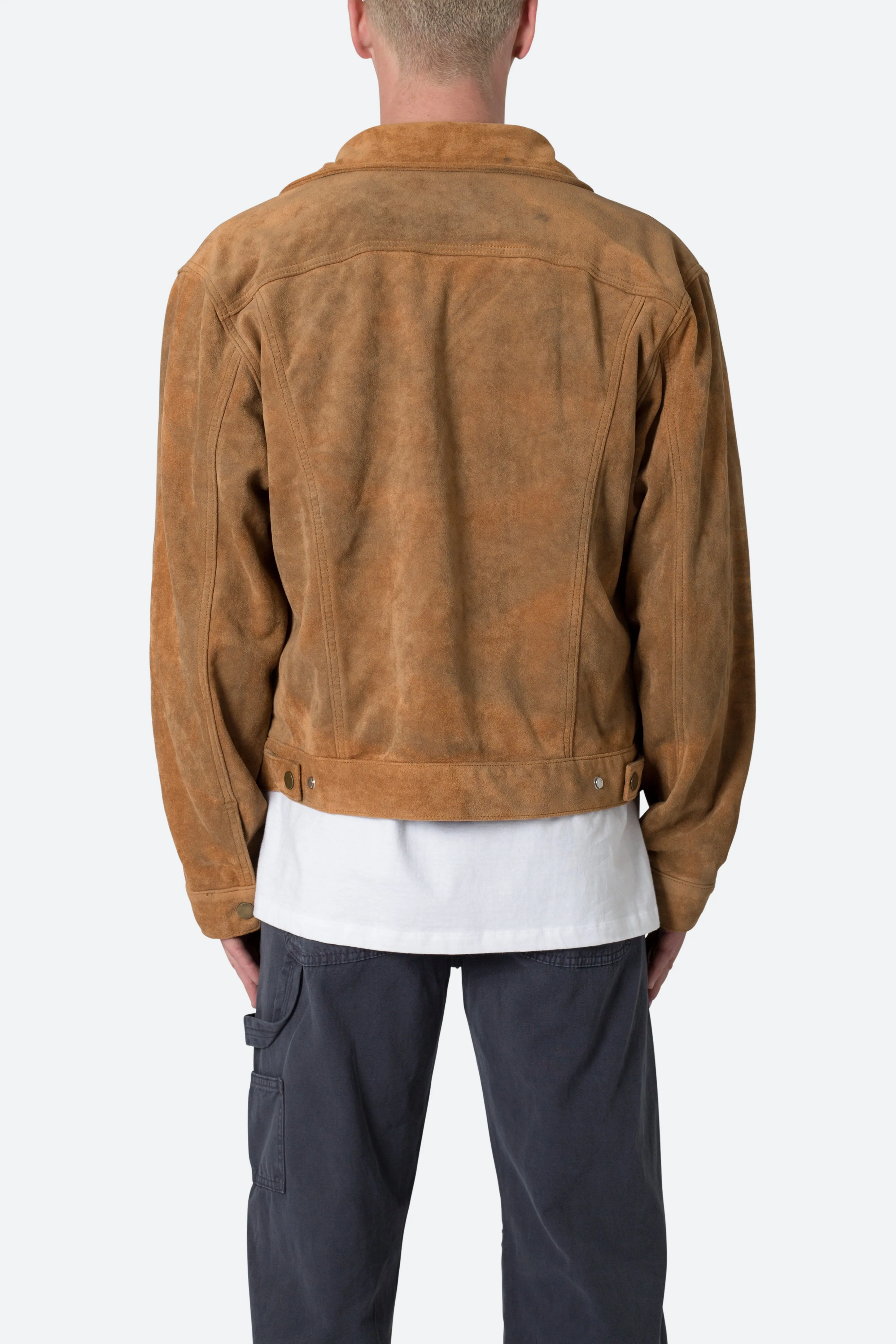 Suede Trucker Jacket - Brown