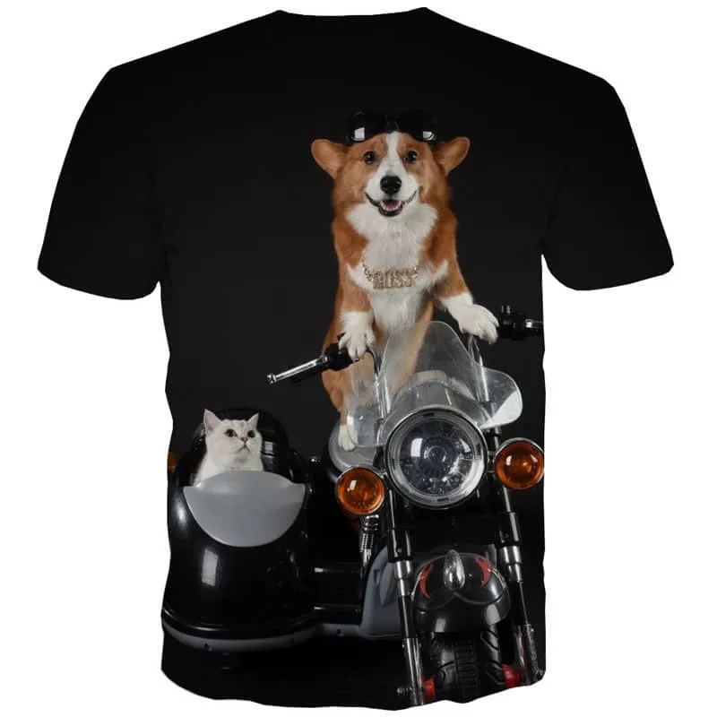 t shirt cute dog tshirt 3D happy dog Cool men puppy art costume