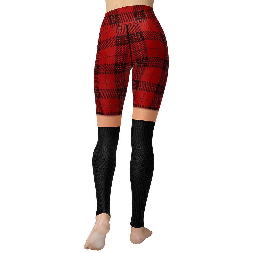 Tartan Shorts Yoga Leggings