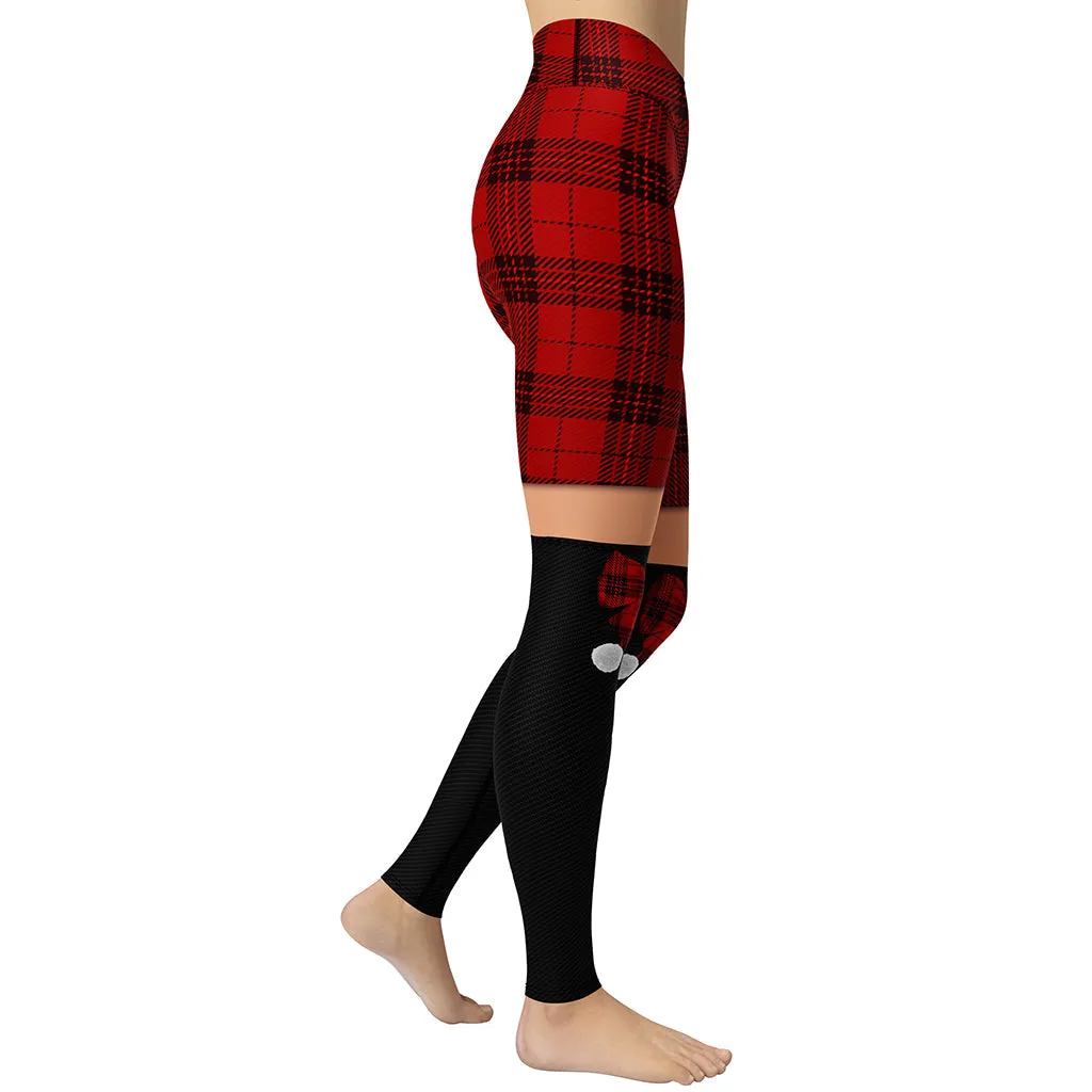 Tartan Shorts Yoga Leggings