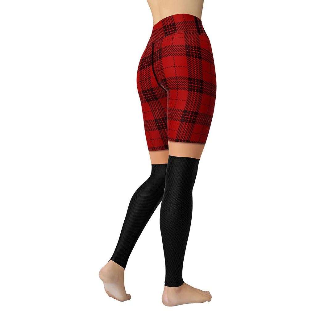 Tartan Shorts Yoga Leggings