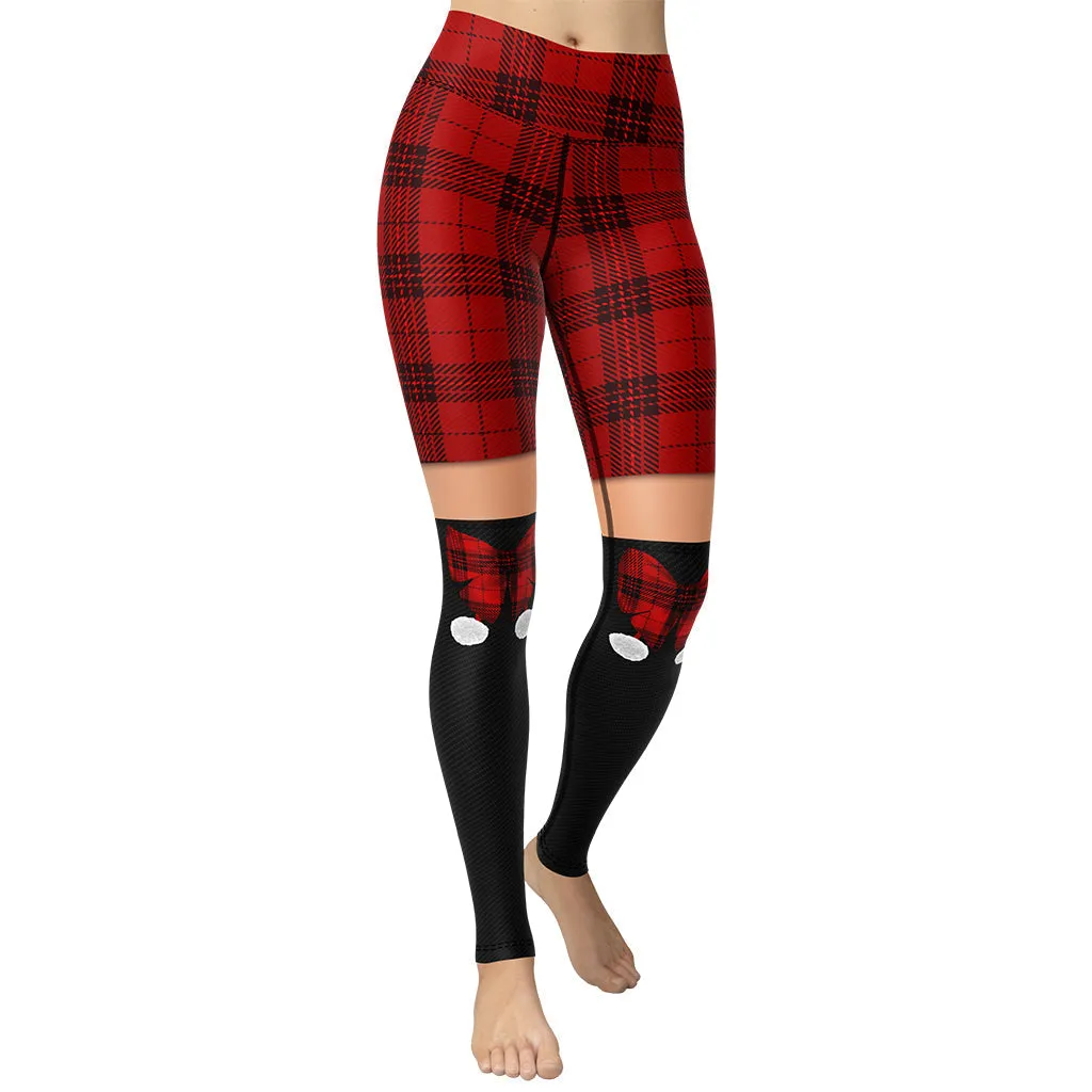 Tartan Shorts Yoga Leggings