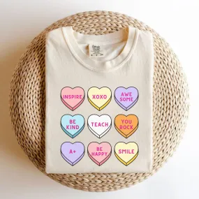 Teacher Valentine's Day Candy Hearts Shirt