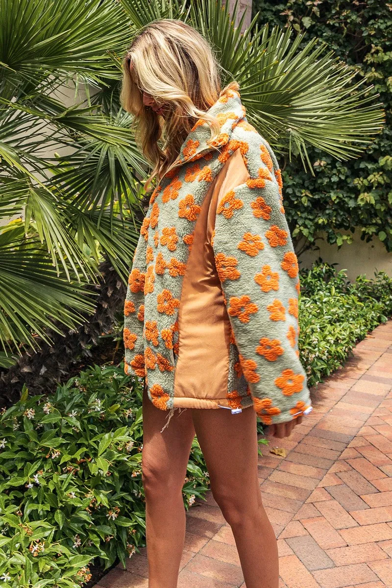 Teagan Floral Sherpa Oversized Jacket