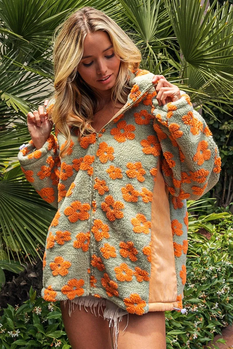 Teagan Floral Sherpa Oversized Jacket