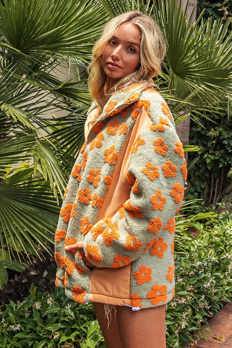 Teagan Floral Sherpa Oversized Jacket