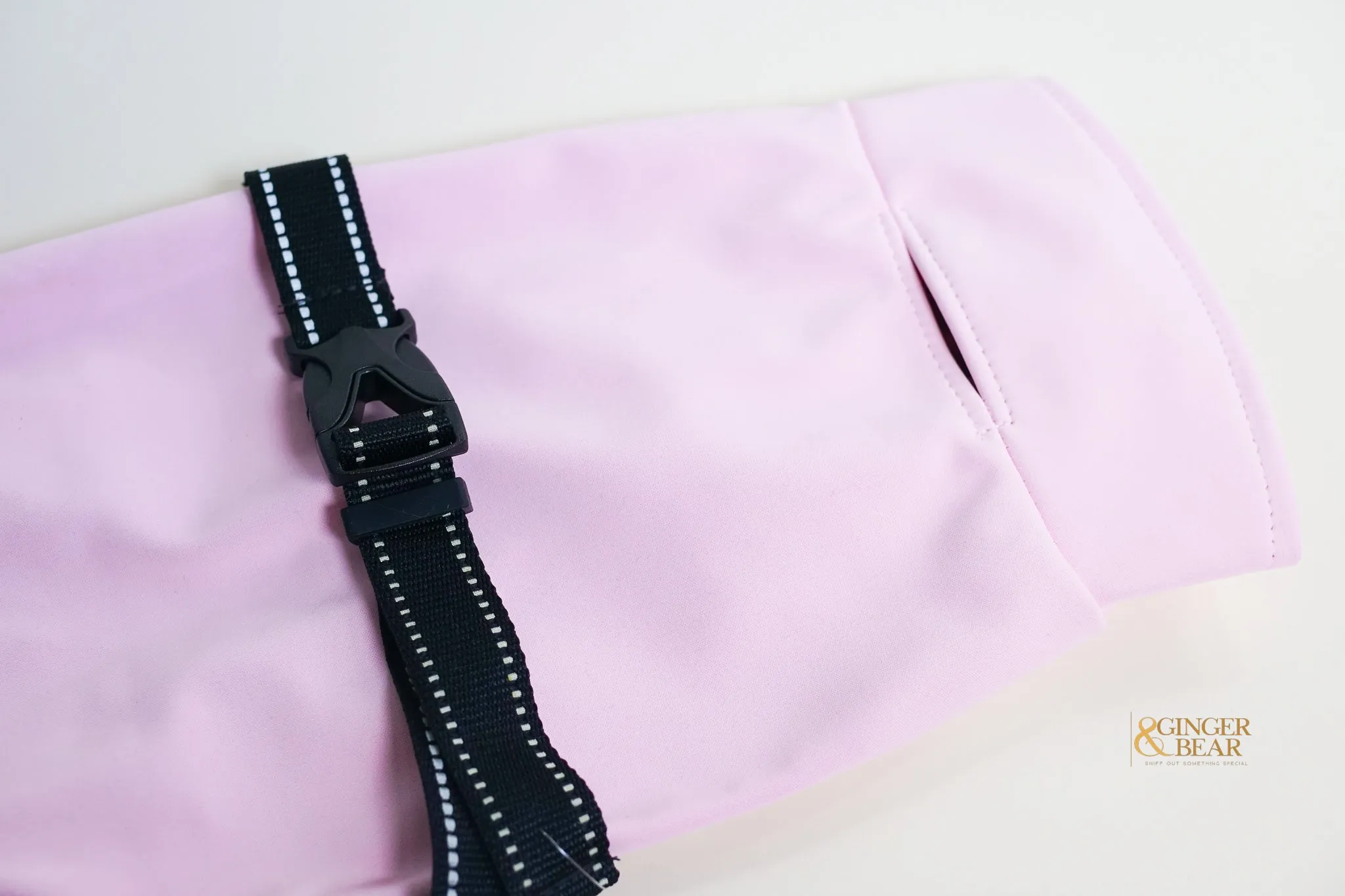 The Rain Paw, raincoat for Dogs, in Pink and Graphite